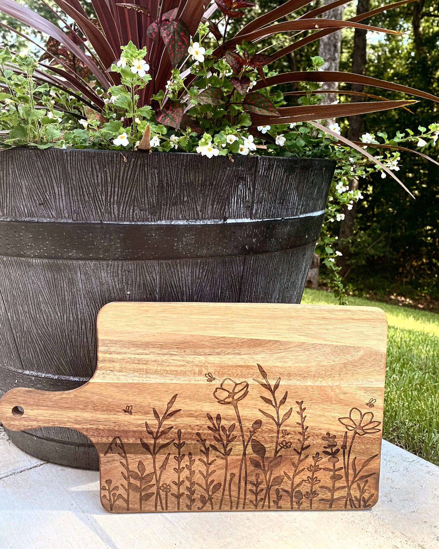 Wildflower and Bees Cutting Board