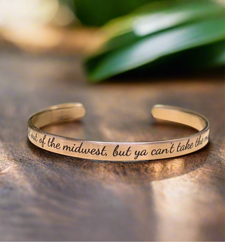 Solid Stainless Steel Bracelet – "Midwest Pride" Engraved