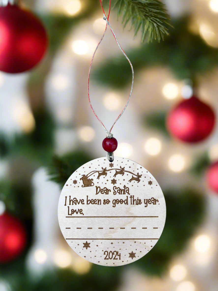 Dear Santa Child's Handwriting Christmas Ornament Keepsake 2024