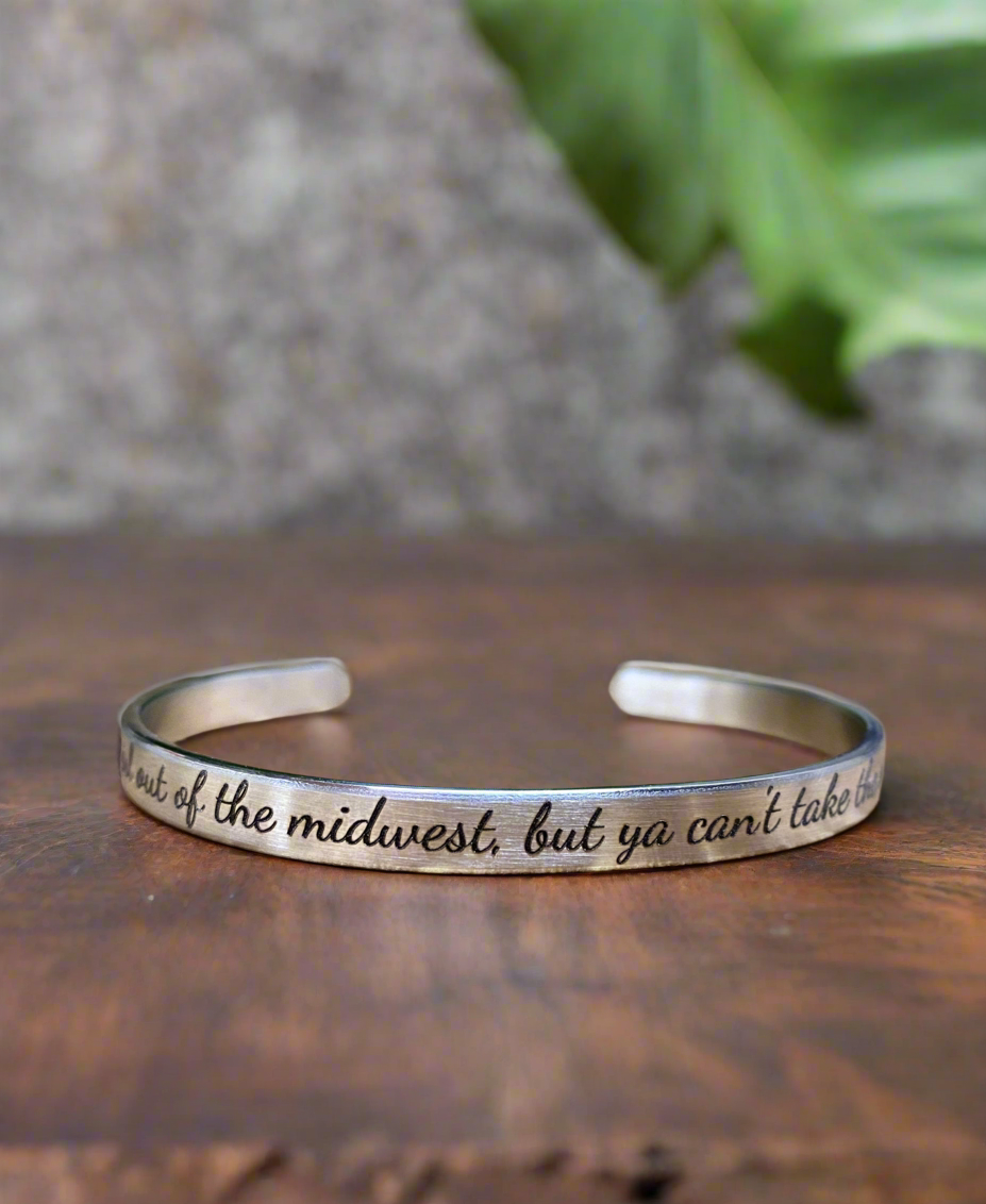 Solid Stainless Steel Bracelet – "Midwest Pride" Engraved