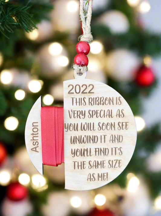 Personalized Child's Growth Size Chart Christmas Ornament