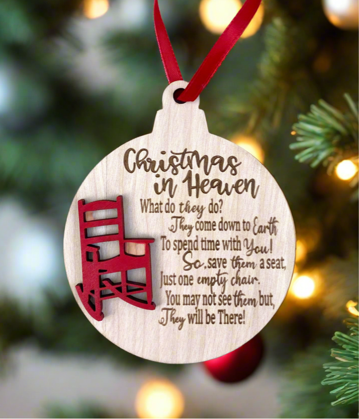 Personalized Christmas in Heaven Memorial Ornament