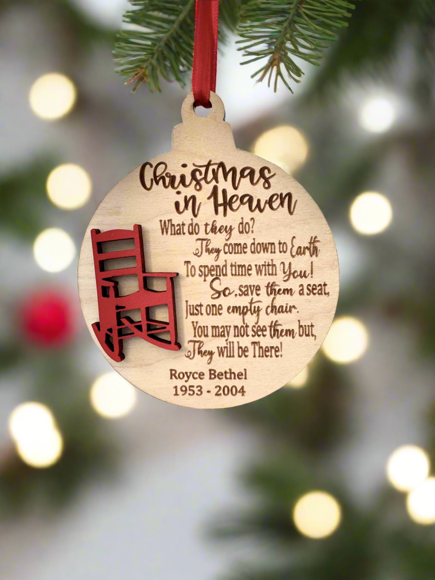 Personalized Christmas in Heaven Memorial Ornament