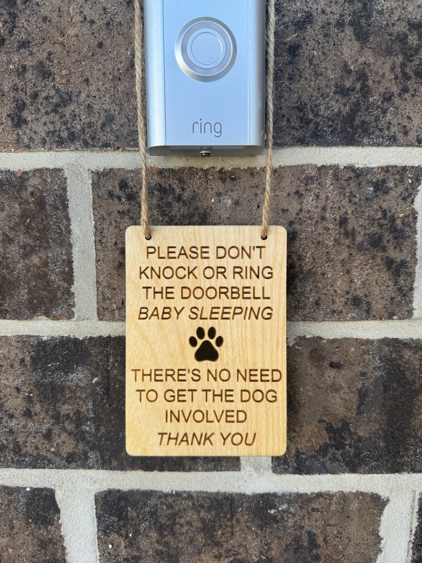 Dog Doorbell Sign, Baby Sleeping, No Need To Knock Or Ring Doorbell