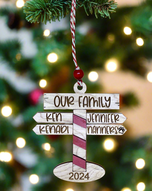 Custom North Pole-Themed Family Christmas Ornament - Personalized Holiday Keepsake