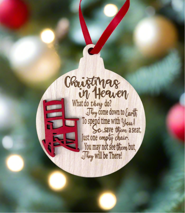 Personalized Christmas in Heaven Memorial Ornament