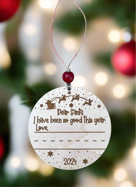 Dear Santa Child's Handwriting Christmas Ornament Keepsake 2024