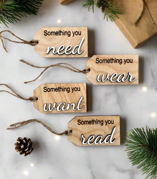 Wood Reusable Christmas Gift Tags