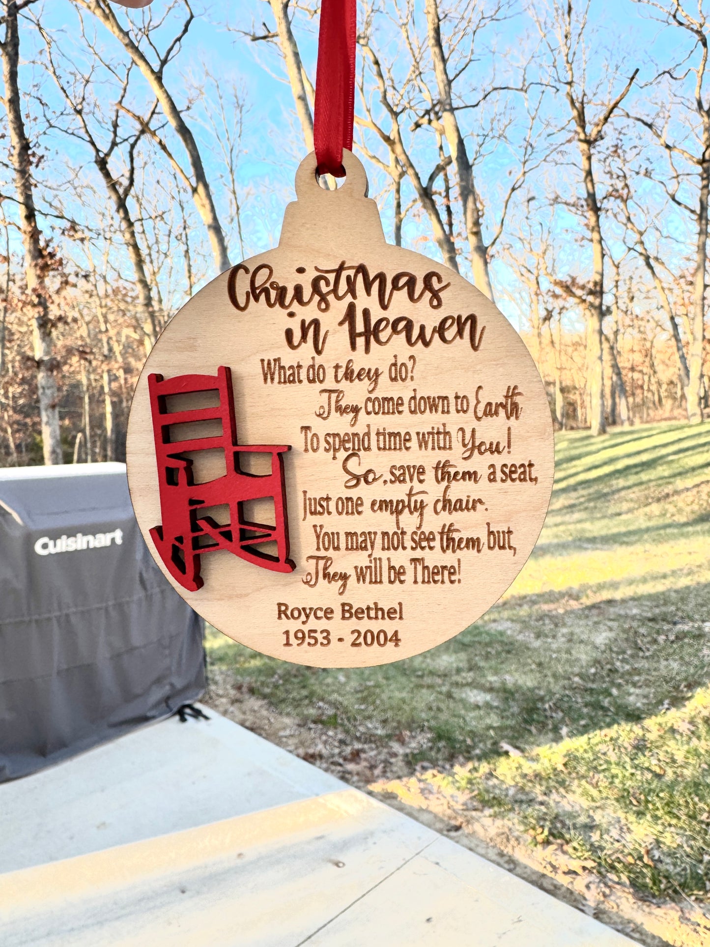 Personalized Christmas in Heaven Memorial Ornament