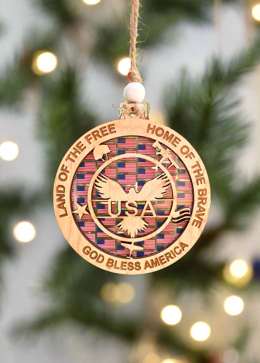 USA Eagle Christmas Ornament