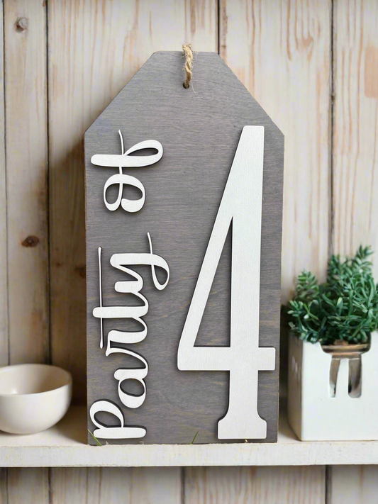 Chic Gray and White Wood Party of Sign