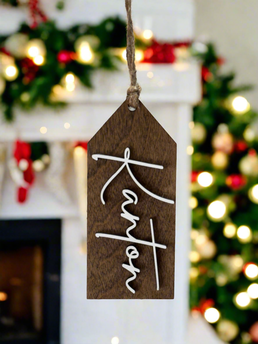 Custom Wood Christmas Stocking Tags