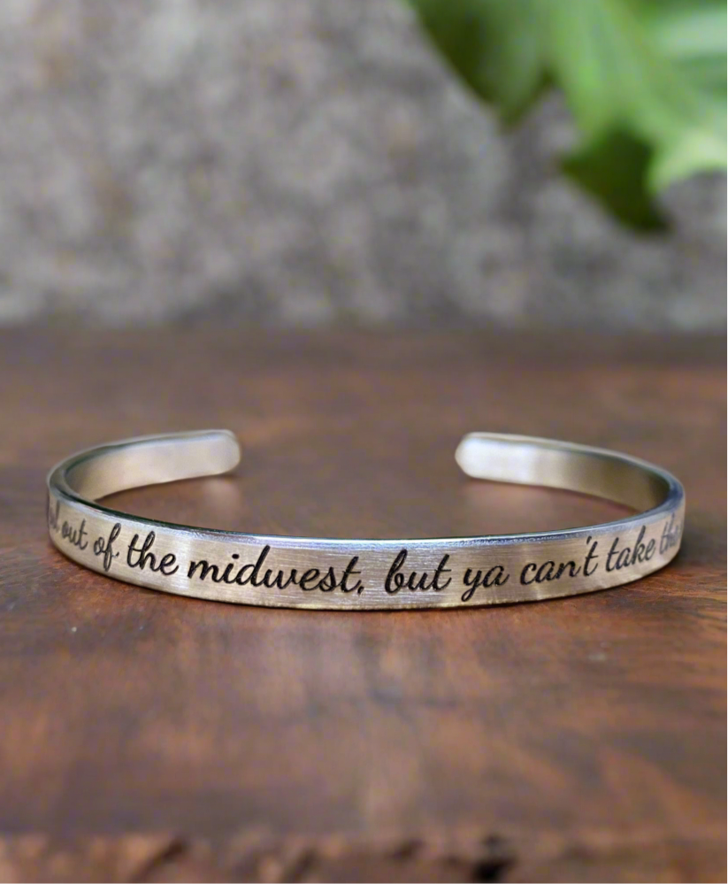 Solid Stainless Steel Bracelet – "Midwest Pride" Engraved