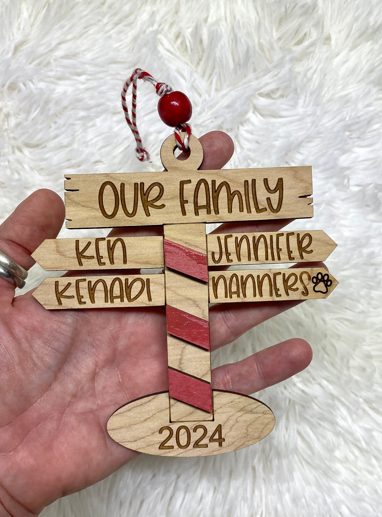 Custom North Pole-Themed Family Christmas Ornament - Personalized Holiday Keepsake