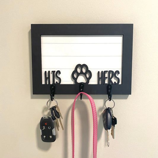 His Hers Keys and Dog Leash Holder