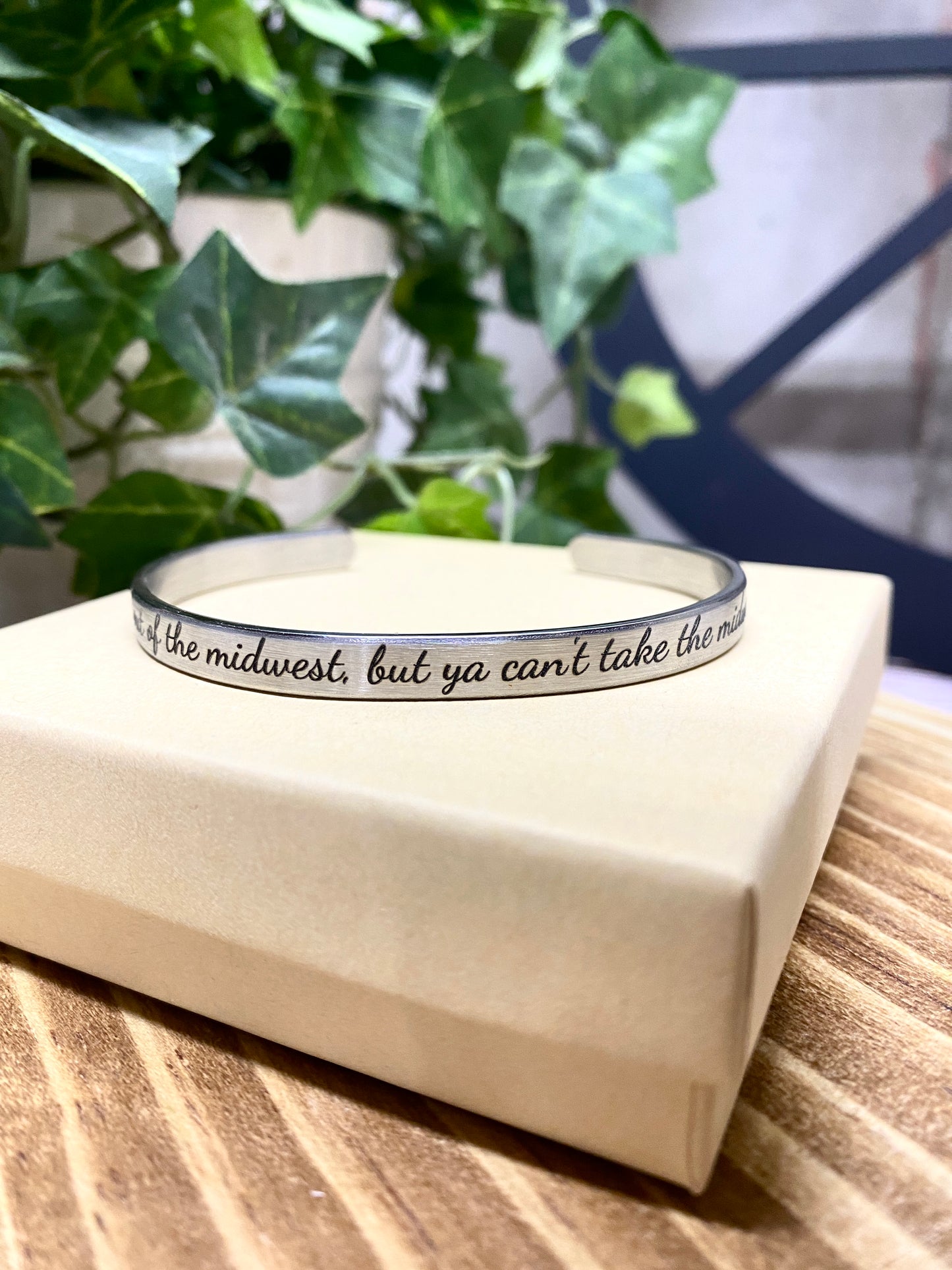 Solid Stainless Steel Bracelet – "Midwest Pride" Engraved