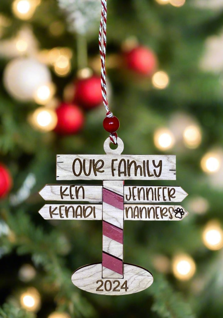 Custom North Pole-Themed Family Christmas Ornament - Personalized Holiday Keepsake