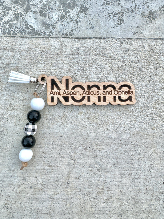 Nonna Personalized Keychain with Kids Names