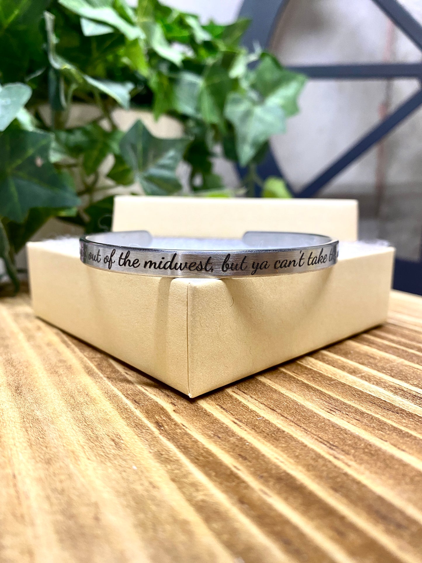 Solid Stainless Steel Bracelet – "Midwest Pride" Engraved