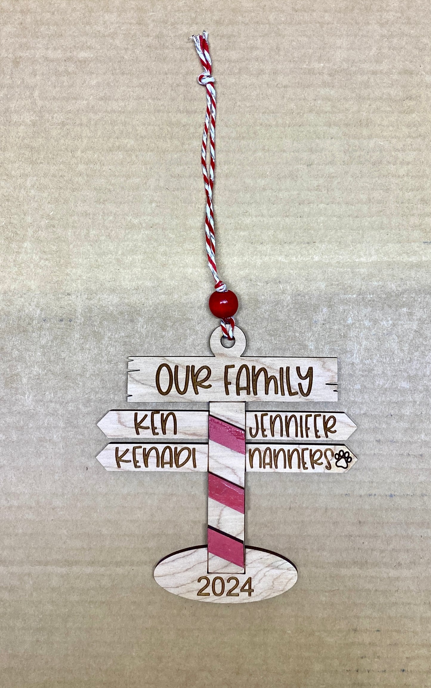 Custom North Pole-Themed Family Christmas Ornament - Personalized Holiday Keepsake