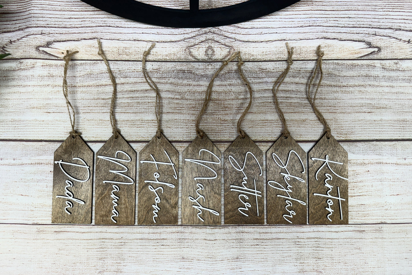 Custom Wood Christmas Stocking Tags