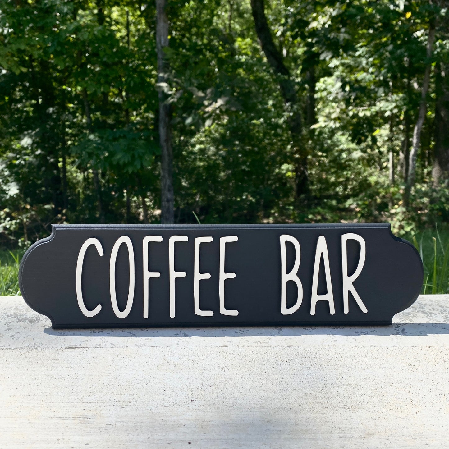 Black and White Wood Coffee Bar Sign