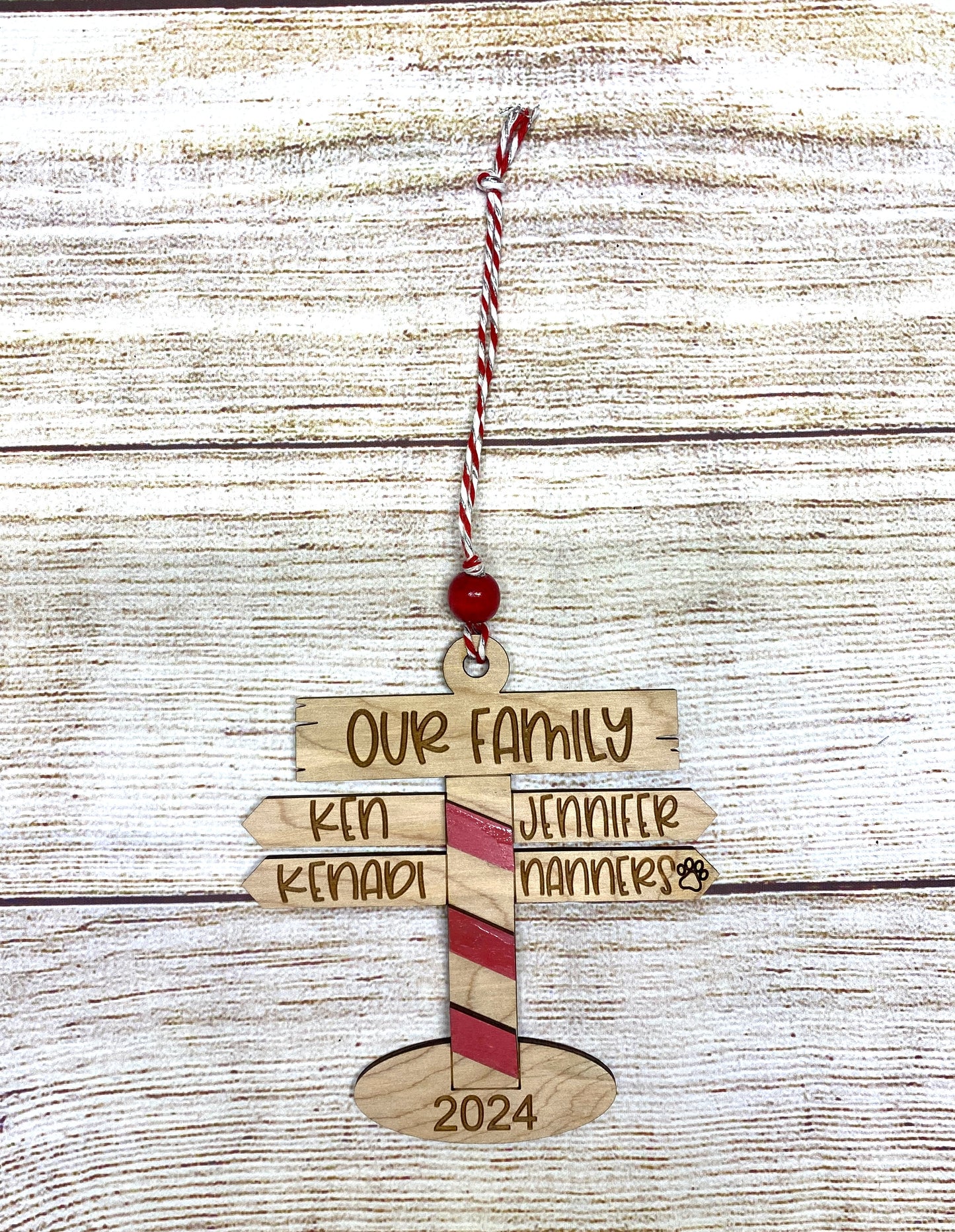 Custom North Pole-Themed Family Christmas Ornament - Personalized Holiday Keepsake