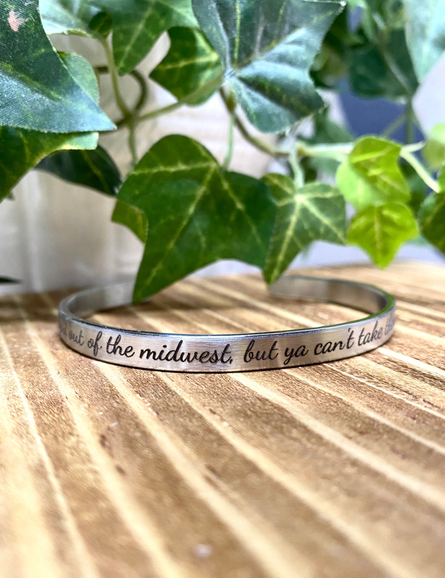 Solid Stainless Steel Bracelet – "Midwest Pride" Engraved