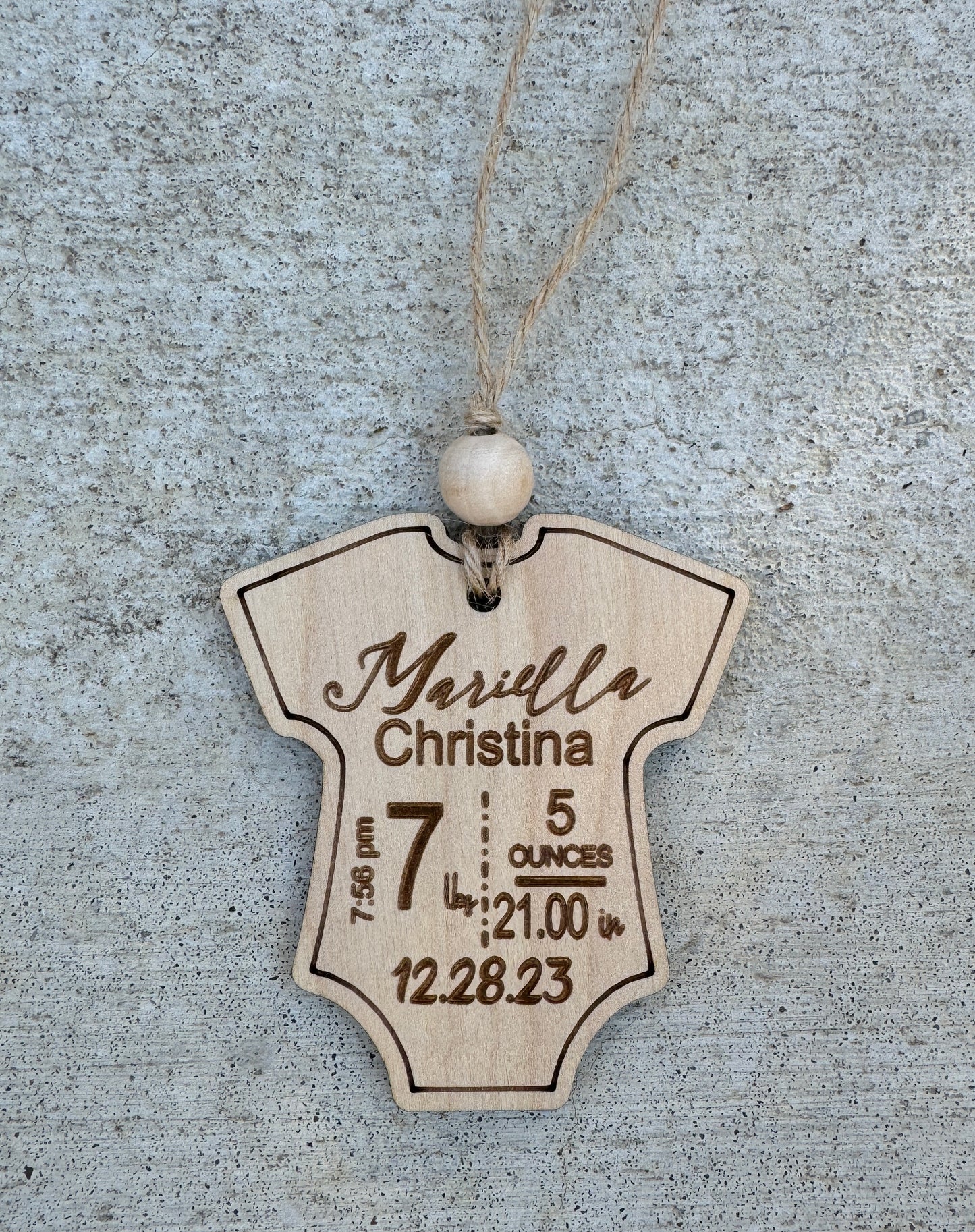 Baby's Birth Stat Christmas Ornament