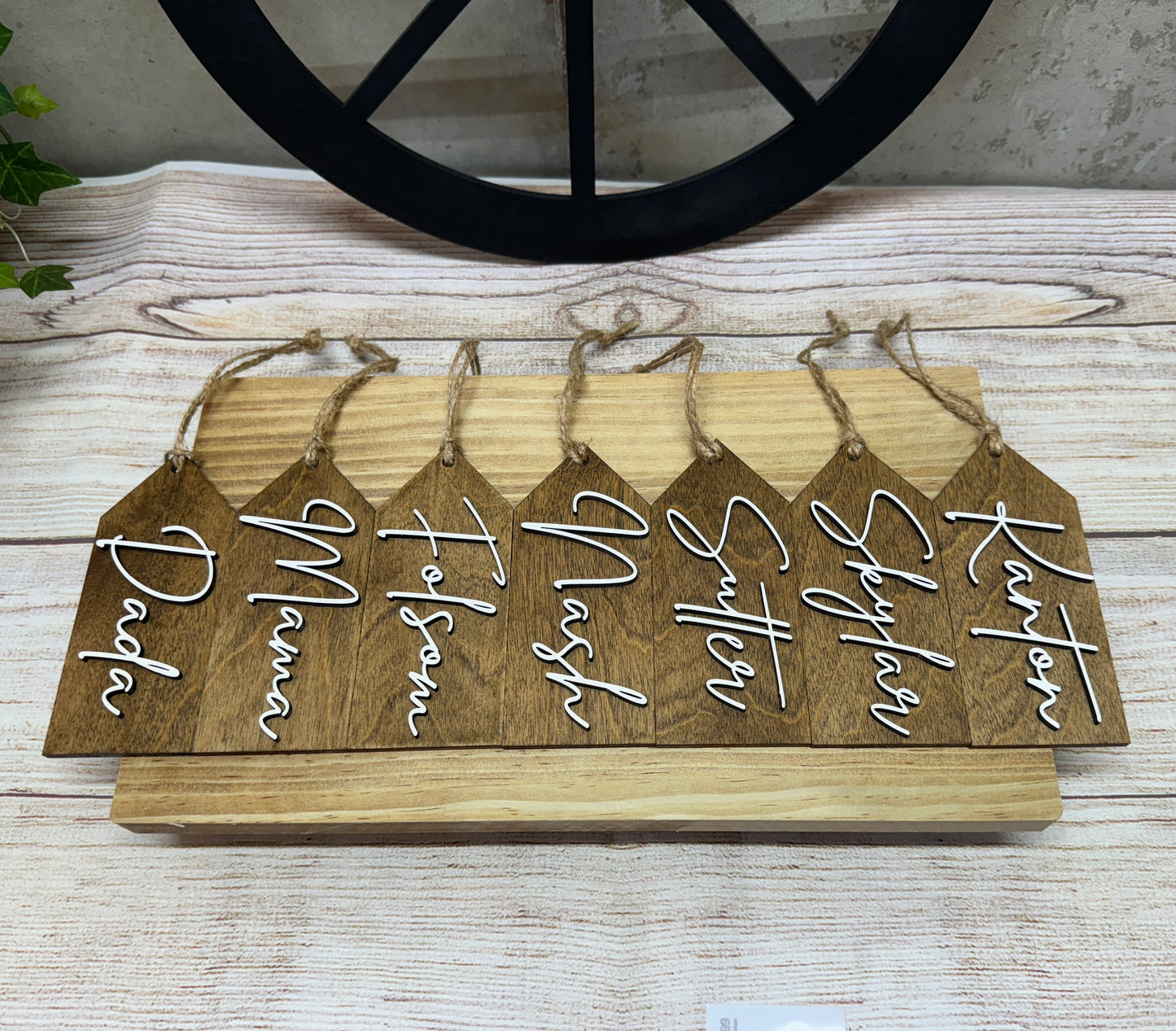 Custom Wood Christmas Stocking Tags