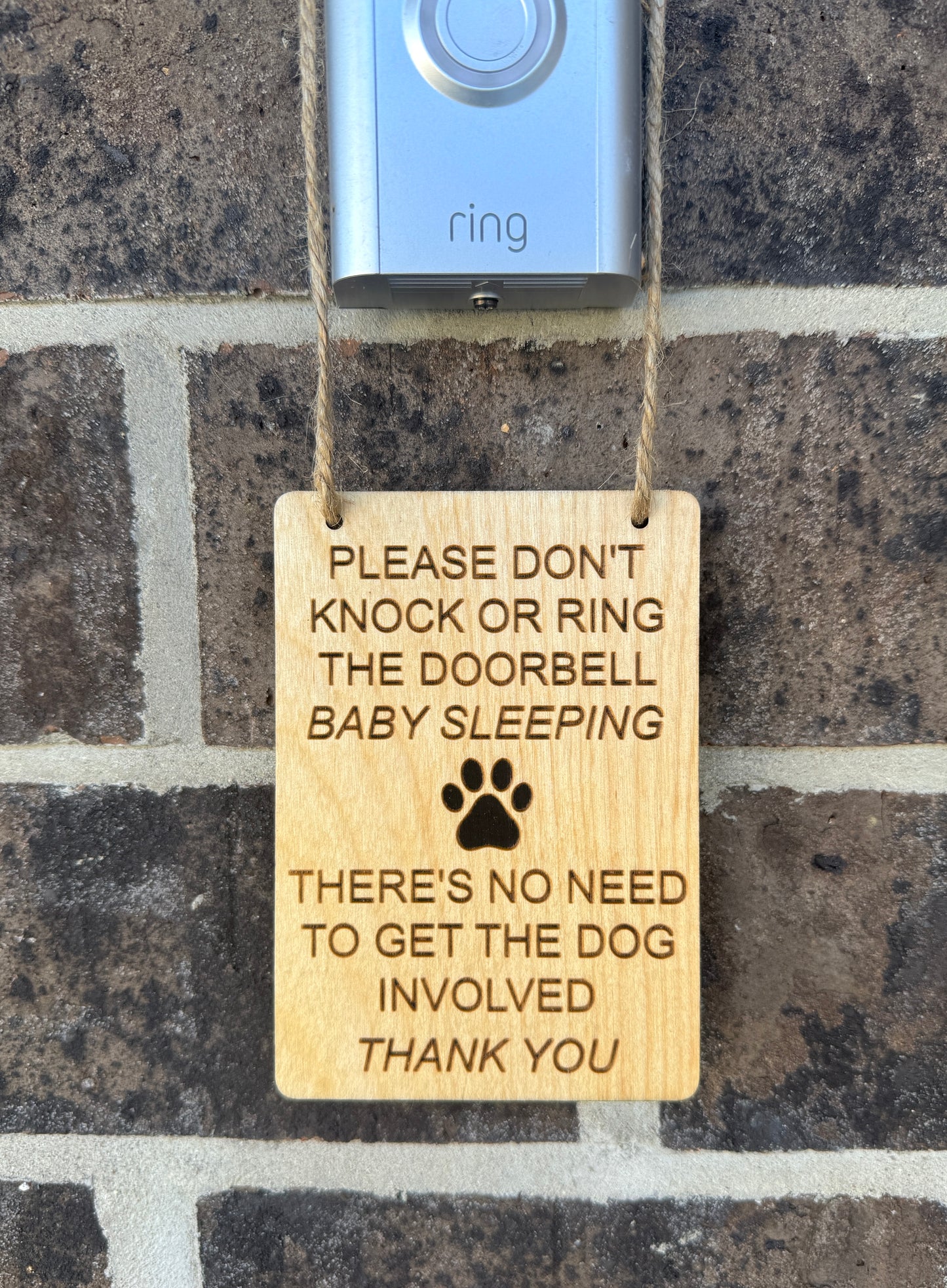 Dog Doorbell Sign, Baby Sleeping, No Need To Knock Or Ring Doorbell