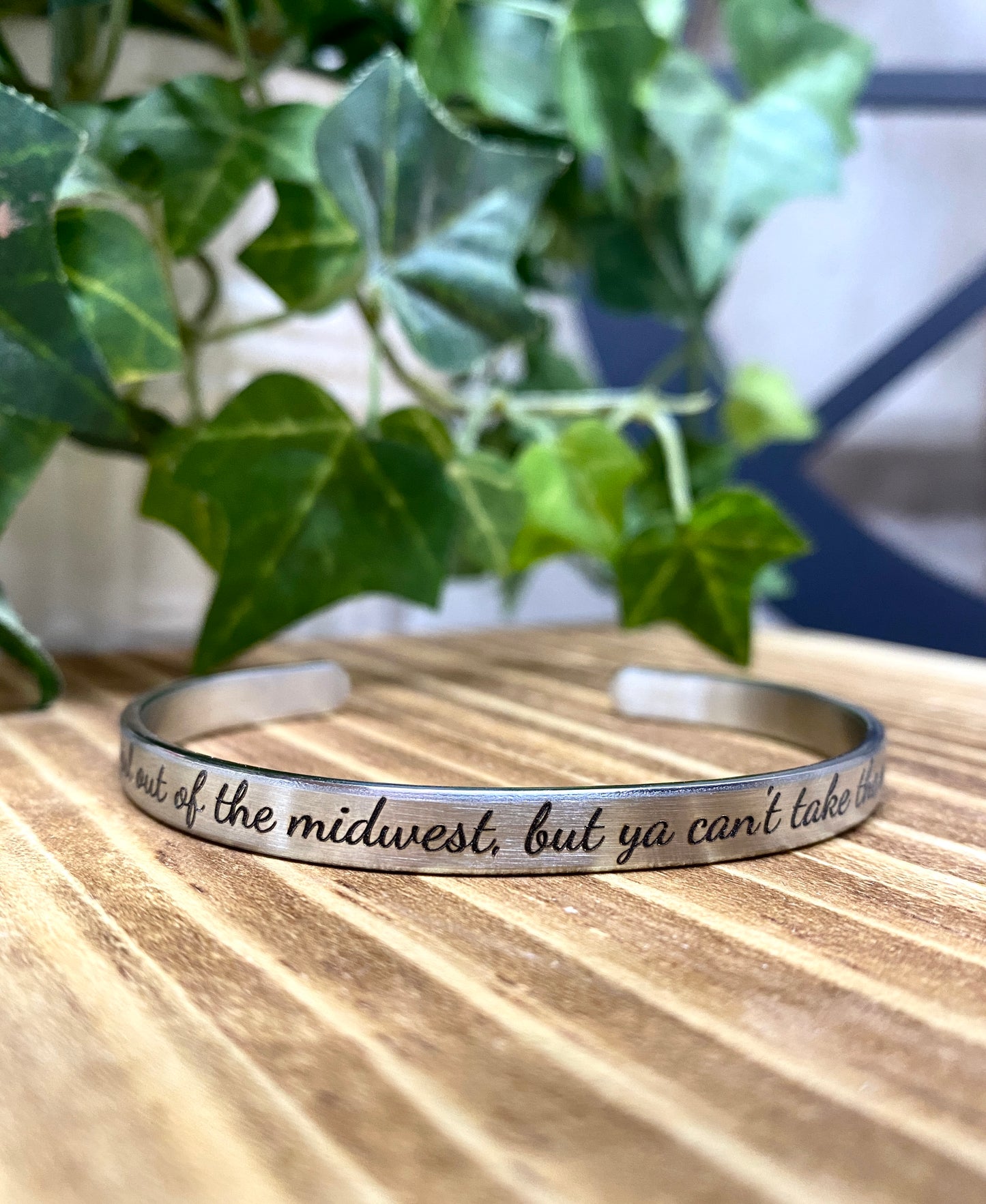 Solid Stainless Steel Bracelet – "Midwest Pride" Engraved