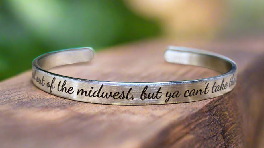 Solid Stainless Steel Bracelet – "Midwest Pride" Engraved