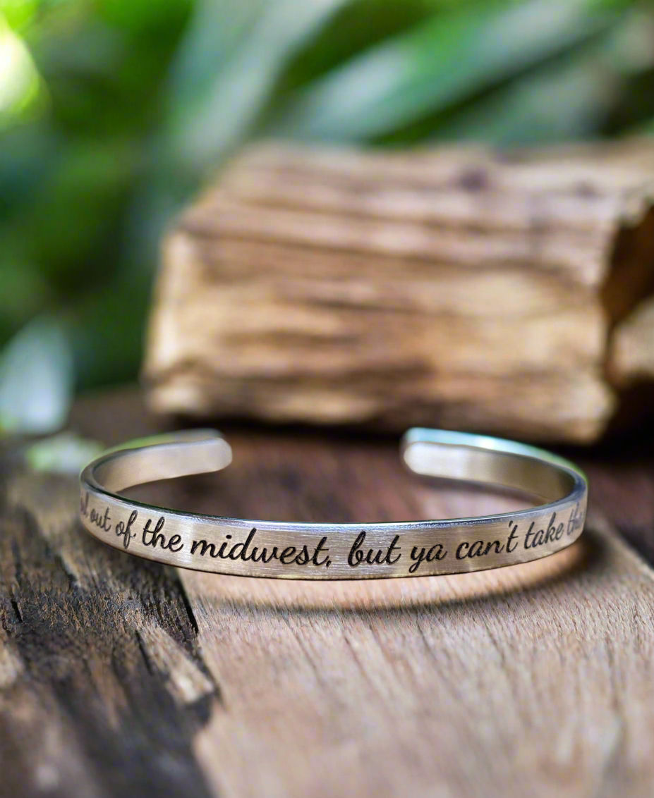 Solid Stainless Steel Bracelet – "Midwest Pride" Engraved