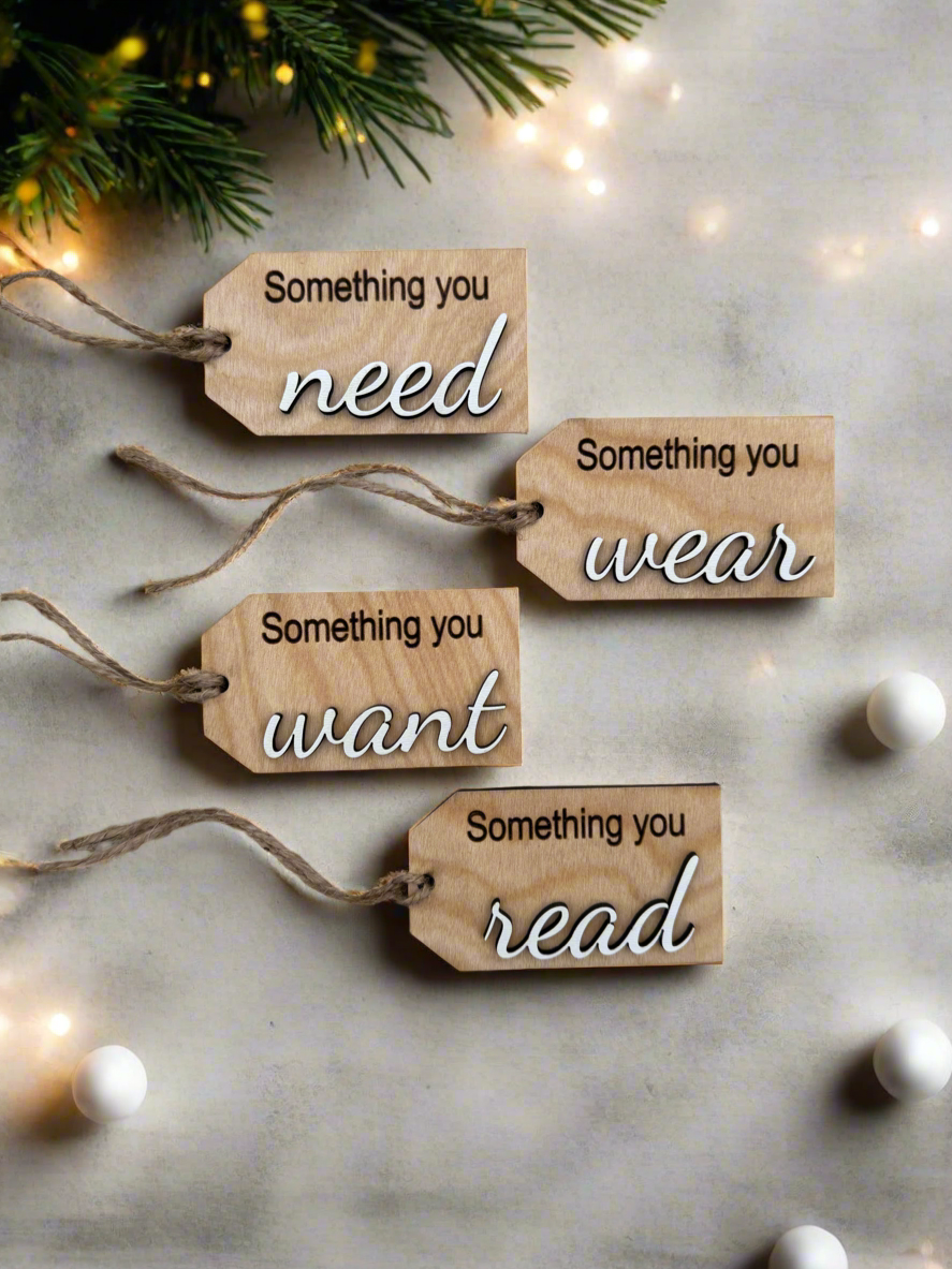 Wood Reusable Christmas Gift Tags