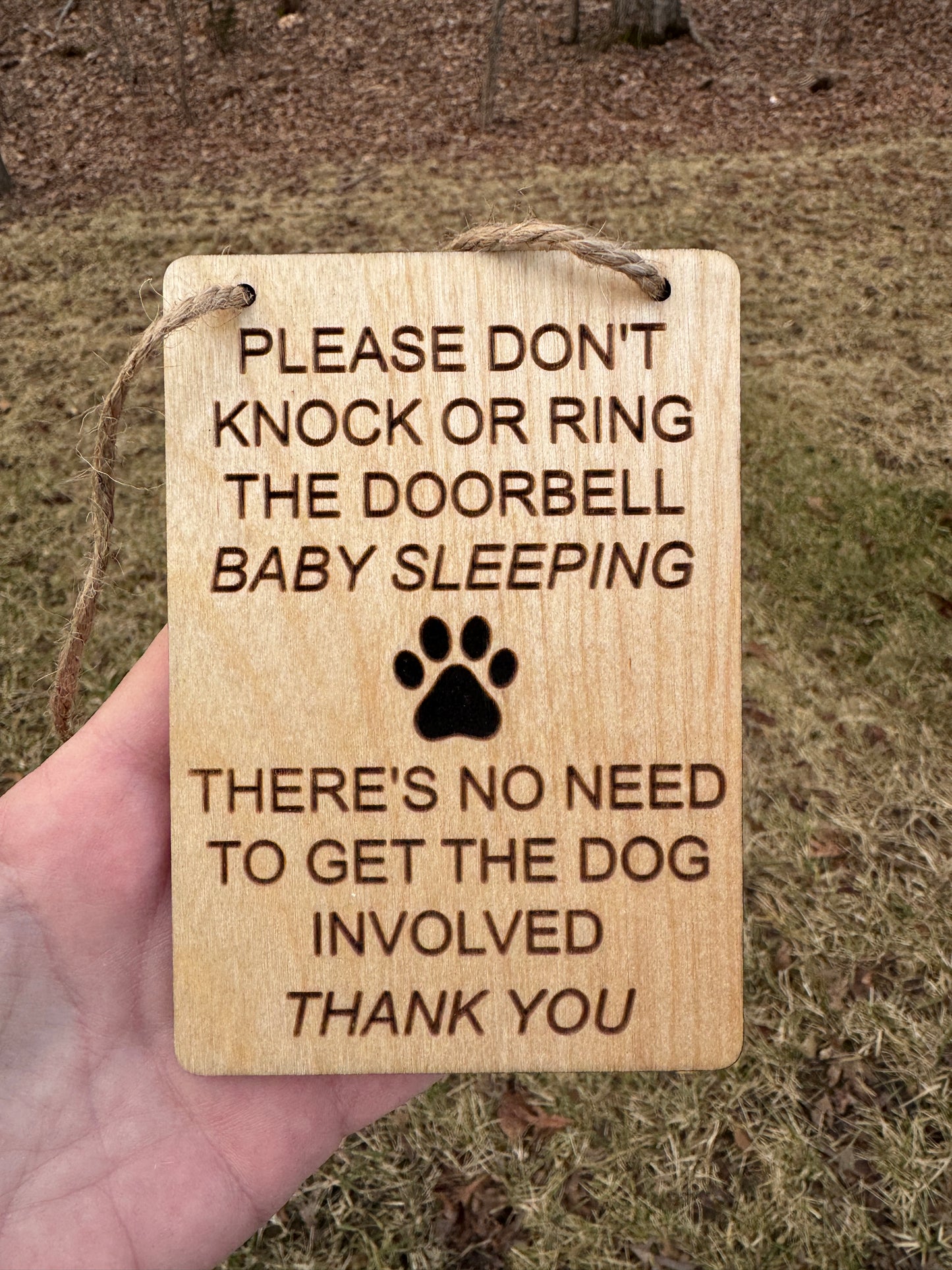 Dog Doorbell Sign, Baby Sleeping, No Need To Knock Or Ring Doorbell