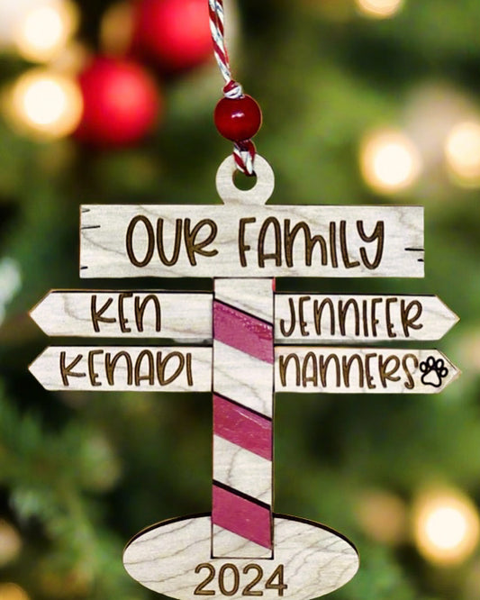 Custom North Pole-Themed Family Christmas Ornament - Personalized Holiday Keepsake
