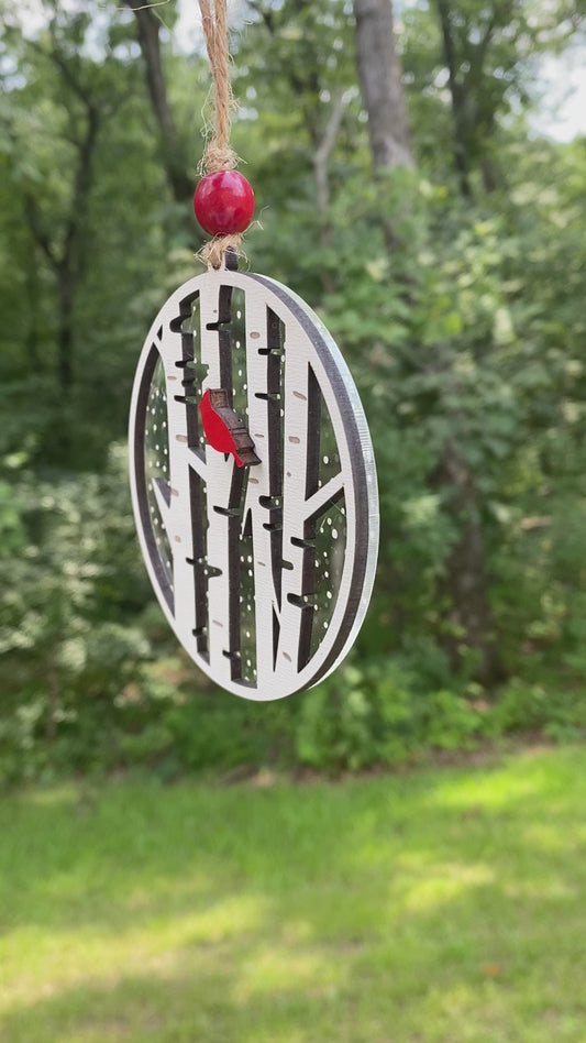 Red Cardinal Snowy Woods Forest Ornament