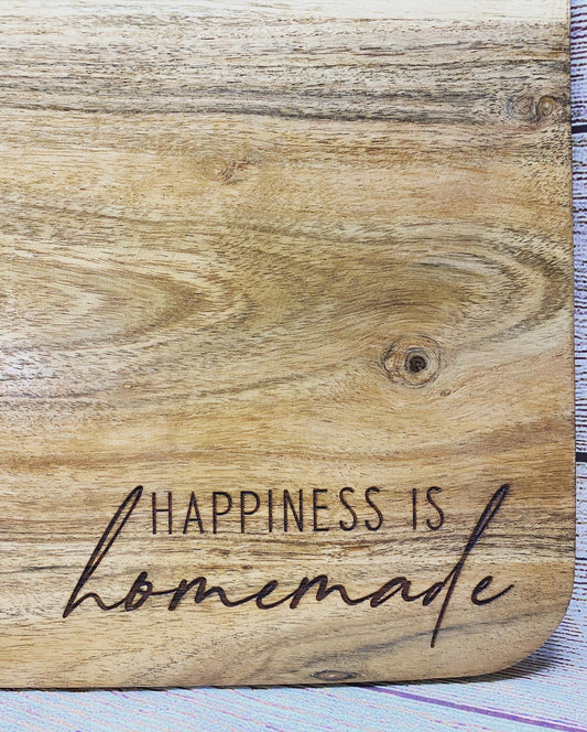 Happiness is Homemade Engraved Charcuterie Board, Rectangle Charcuterie Board