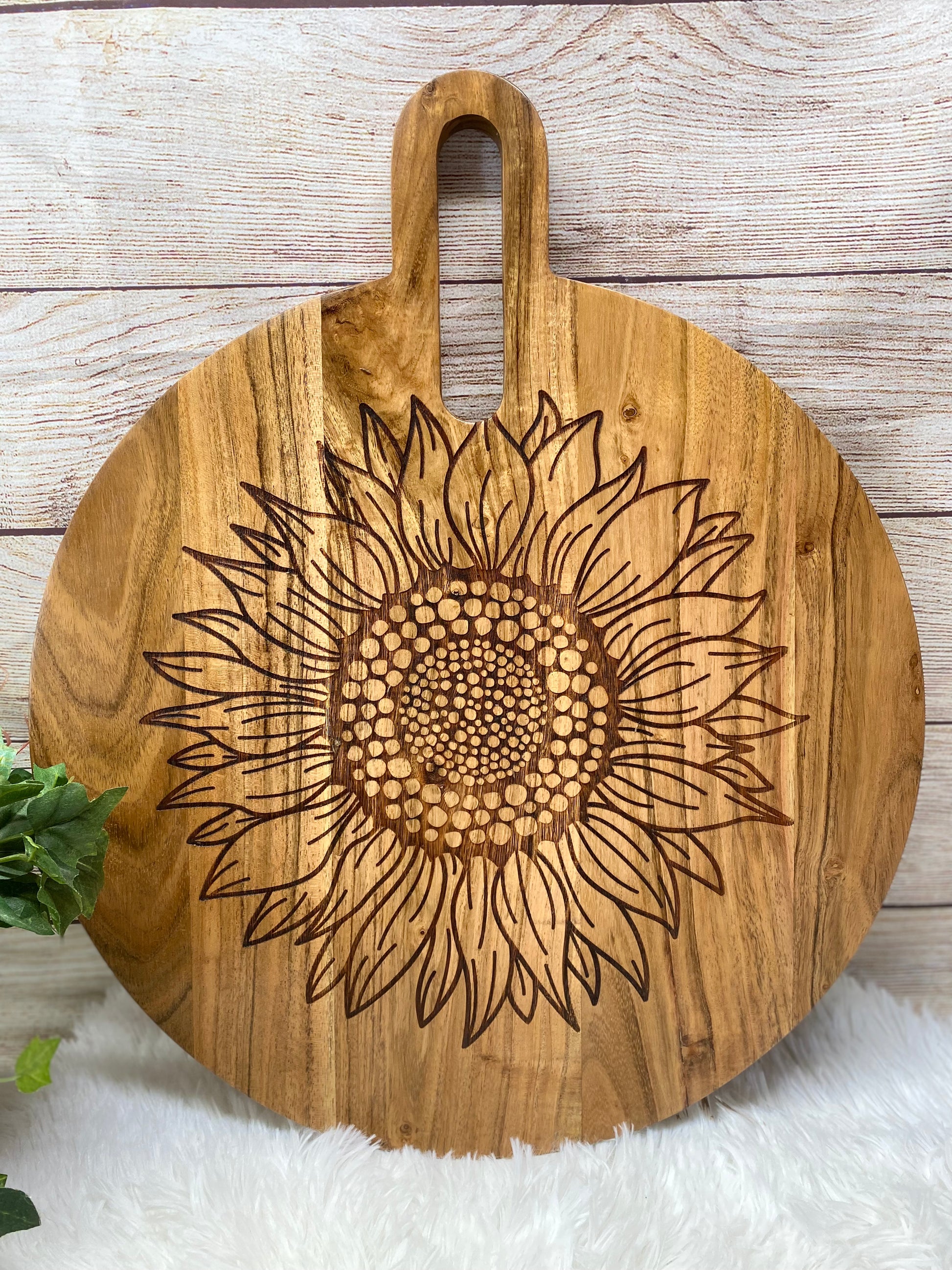 SUNFLOWER BAMBOO CUTTING BOARD- Bloom With Grace – Made At